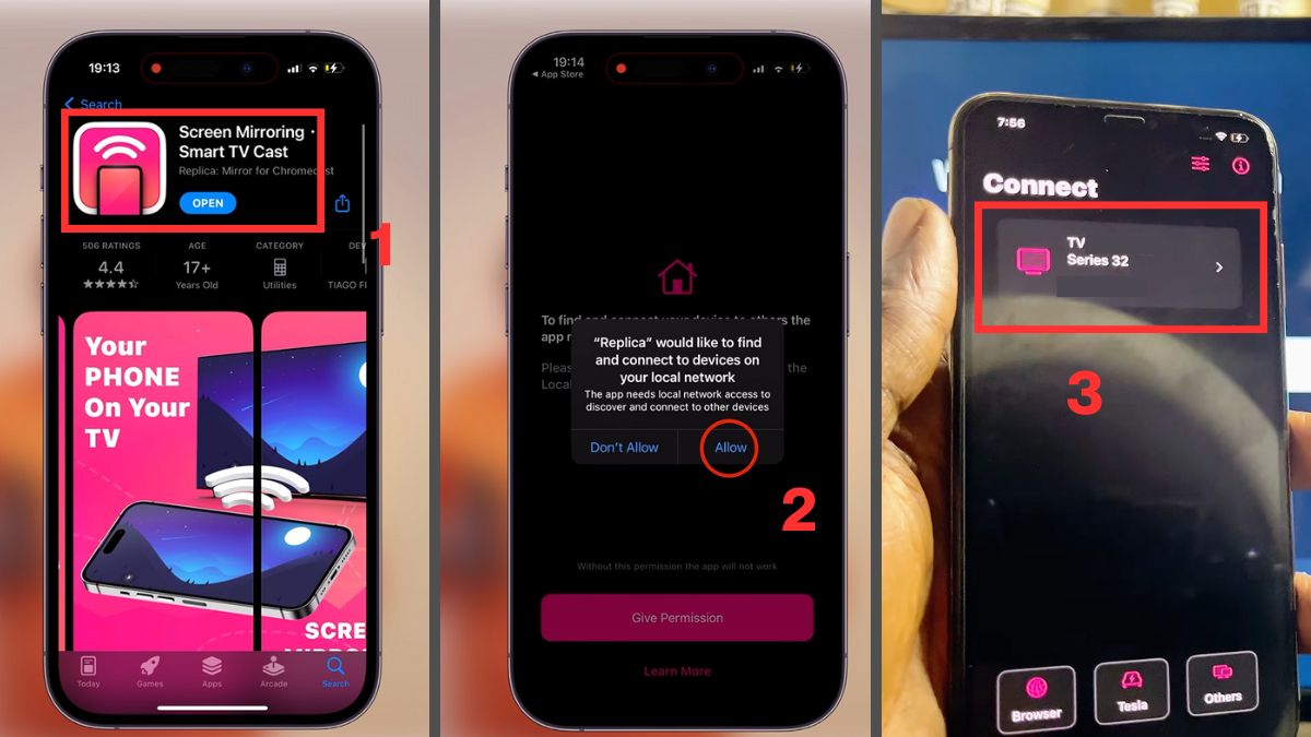 kết nối iPhone với tivi LG không có AirPlay bằng ứng dụng bên thứ ba bước 1