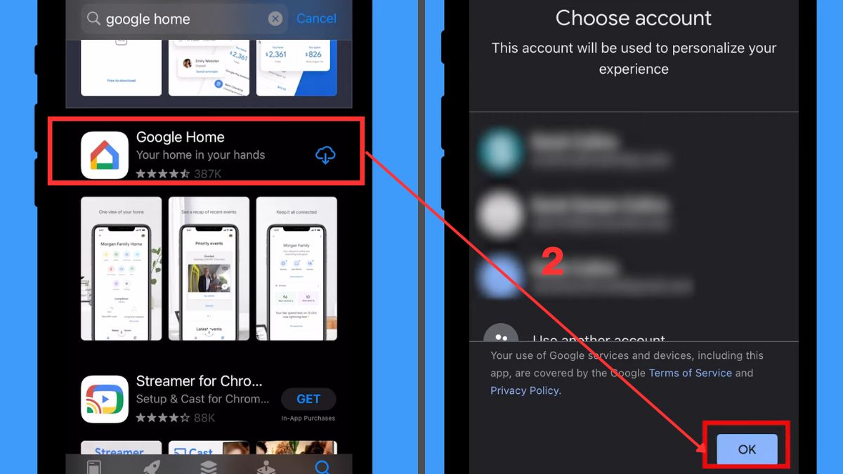 kết nối iPhone với tivi LG không có AirPlay bằngchromecast bước 2