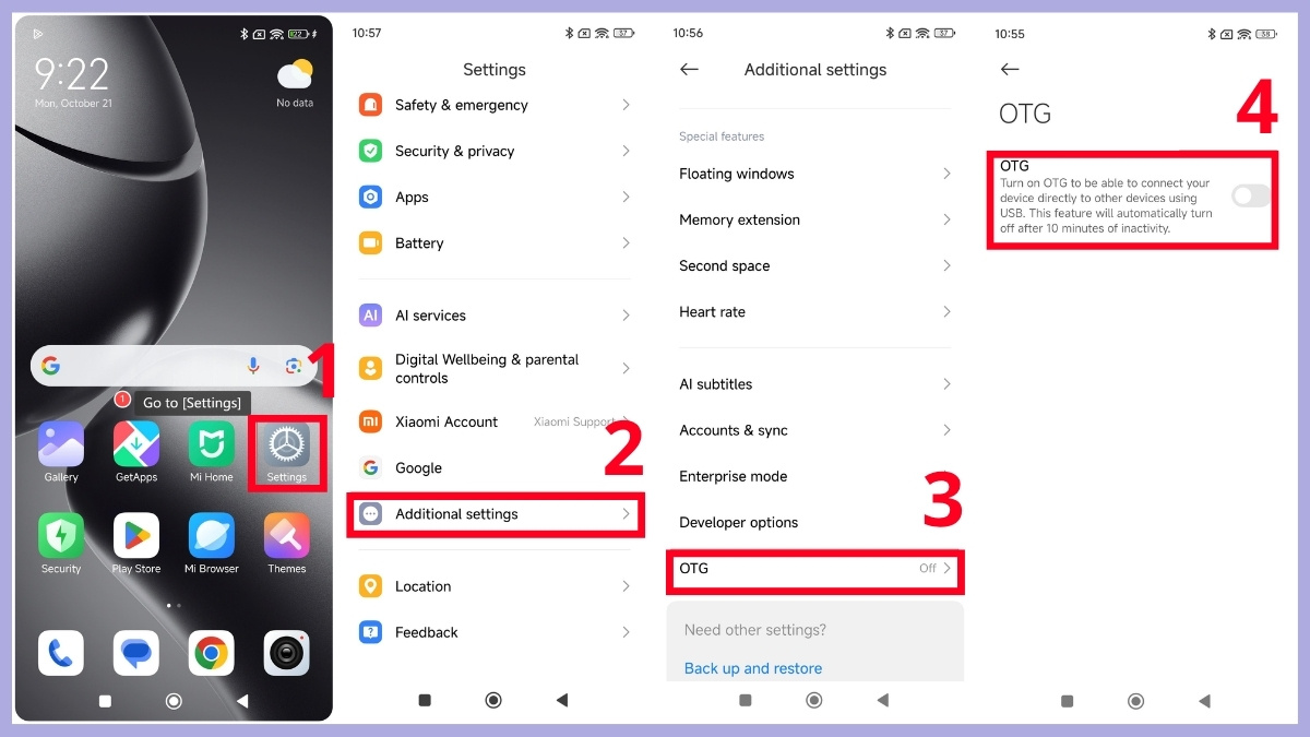 Cách bật/tắt OTG trên Android