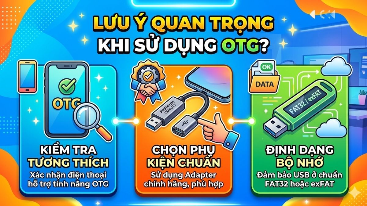Lưu ý quan trọng khi sử dụng OTG là gì?