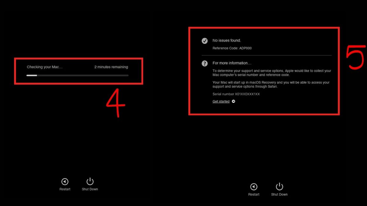 kiểm tra nguyên nhân Kernel Panic bằng chạy apple diagnostics bước 3