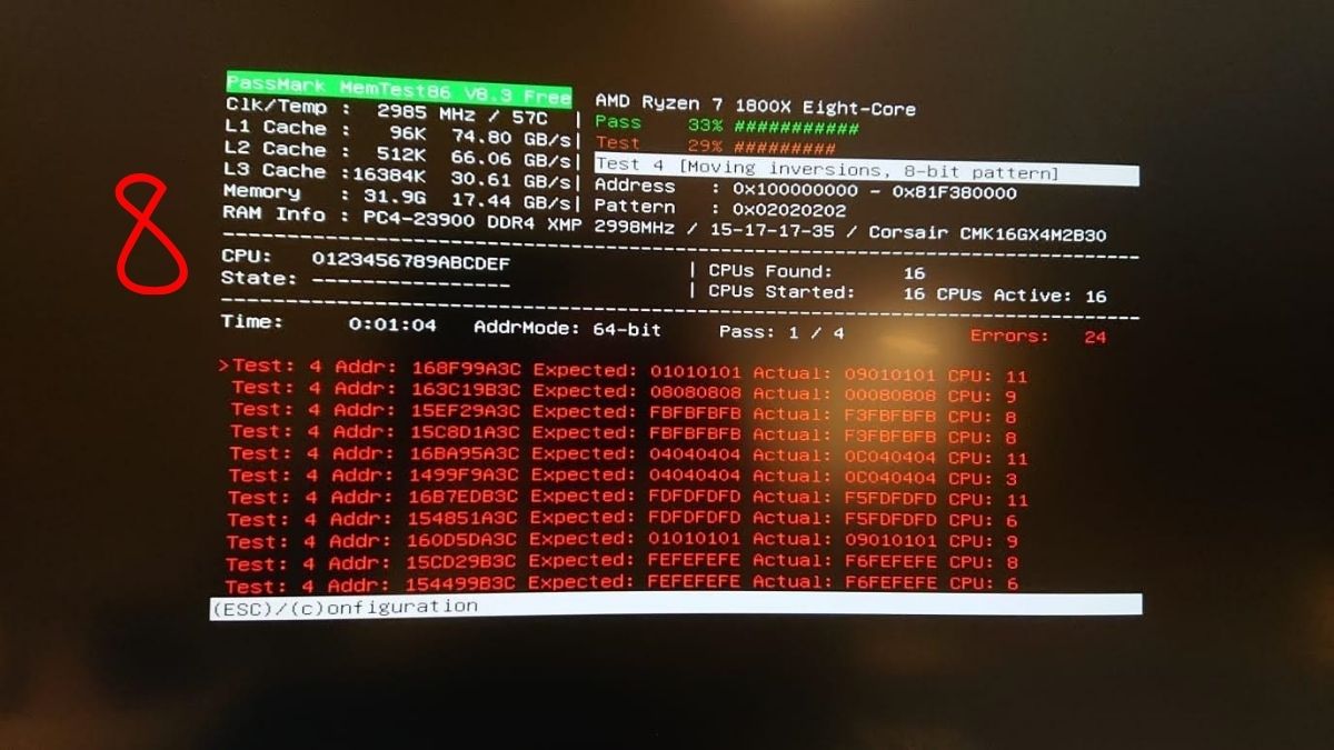 kiểm tra nguyên nhân Kernel Panic bằng memtest bước 5