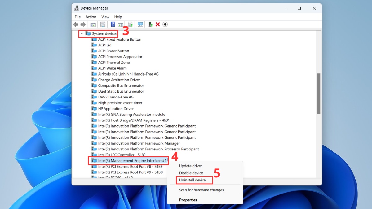 Vô hiệu hóa và cài lại Driver bước 2
