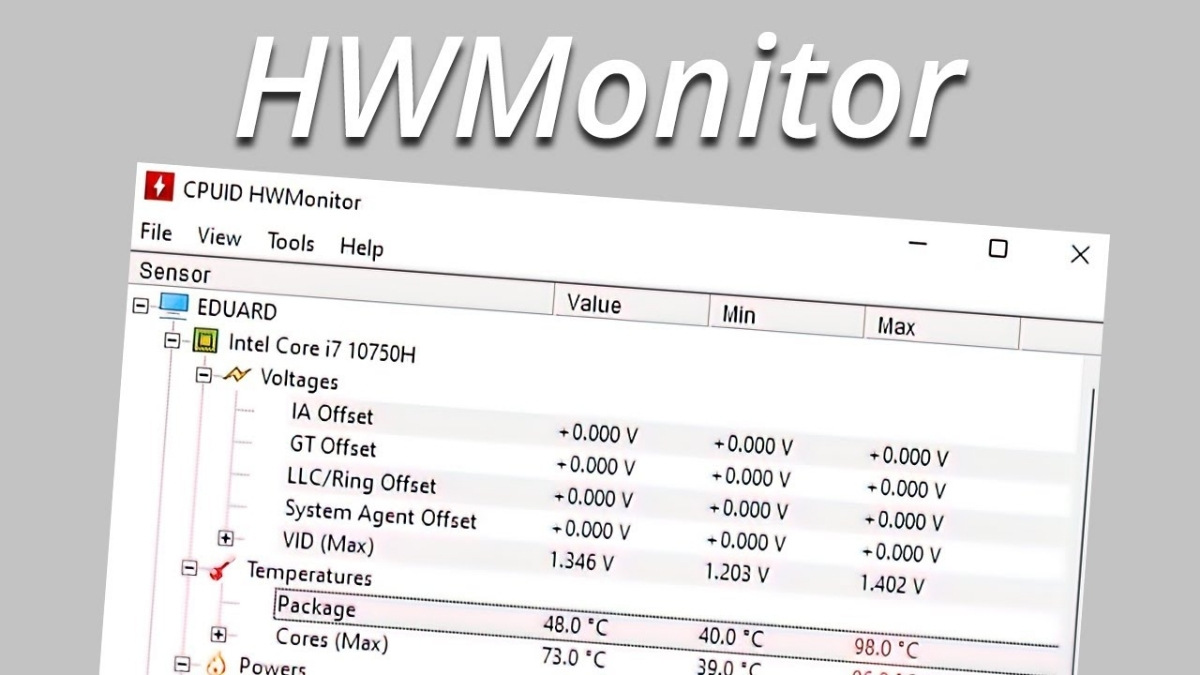 Phần mềm kiểm tra nhiệt độ CPU máy tính - CUPID HWMonitor