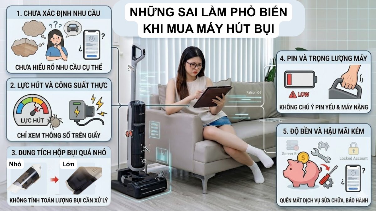 Những sai lầm phổ biến khi mua máy hút bụi