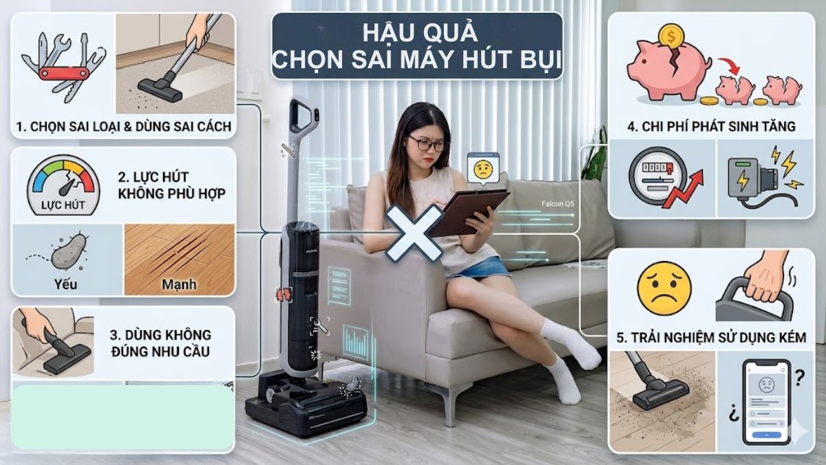 Hậu quả khi chọn sai loại máy hút bụi