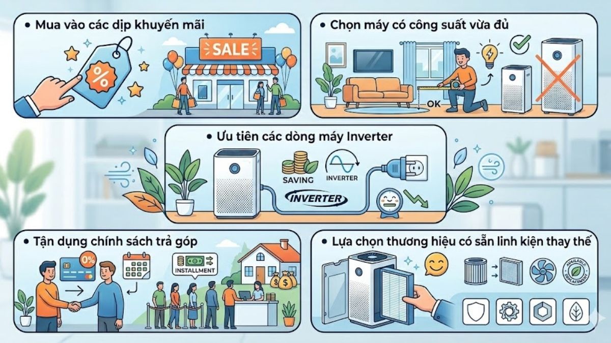 Kinh nghiệm mua máy lọc không khí tiết kiệm