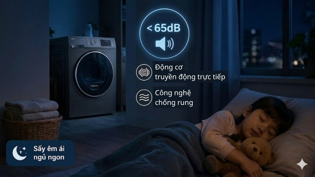 Kinh nghiệm mua máy sấy quần áo dựa vào độ ồn khi vận hành