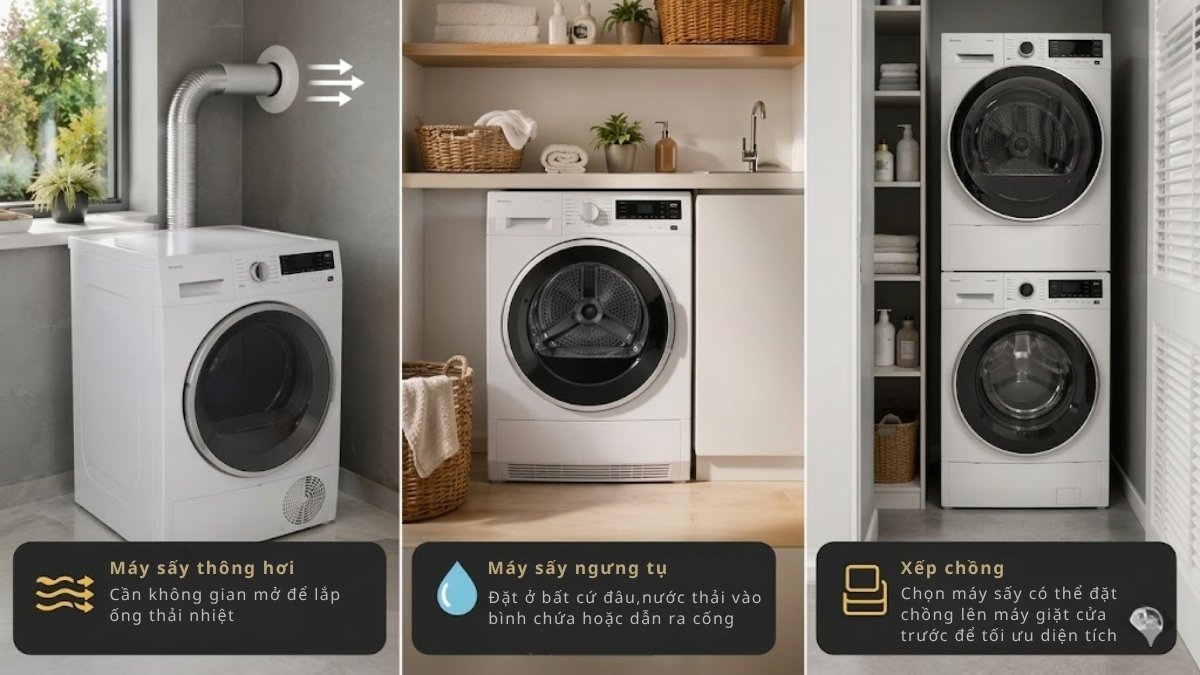 Kinh nghiệm mua máy sấy quần áo dựa vào kích thước