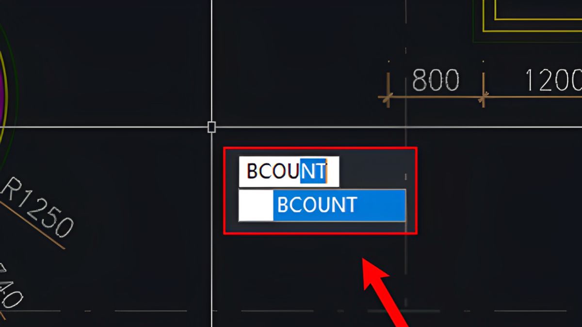 lệnh đếm đối tượng trong cad bằng BCOUNT