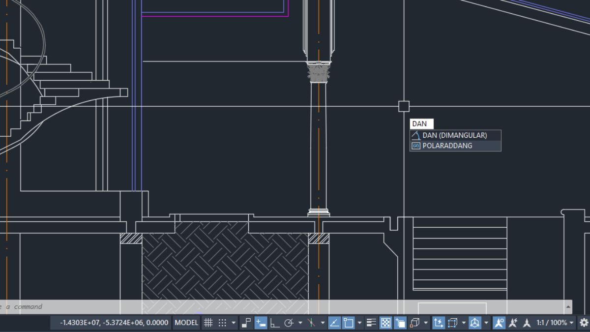 Cách dùng lệnh đo góc trong CAD - bước 1