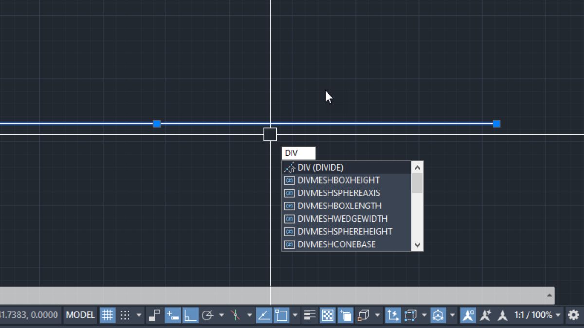 Hướng dẫn cách dùng lệnh chia đoạn thẳng trong CAD bước 1
