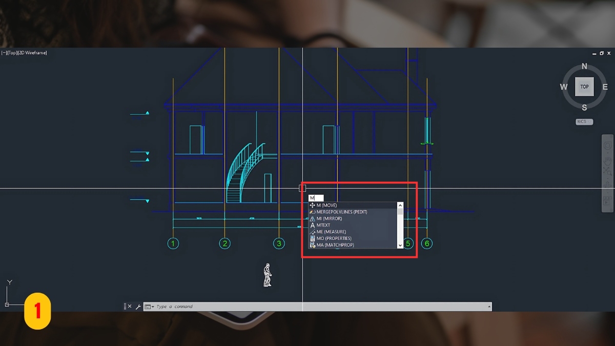 Cách sử dụng lệnh di chuyển trong CAD - bước 1