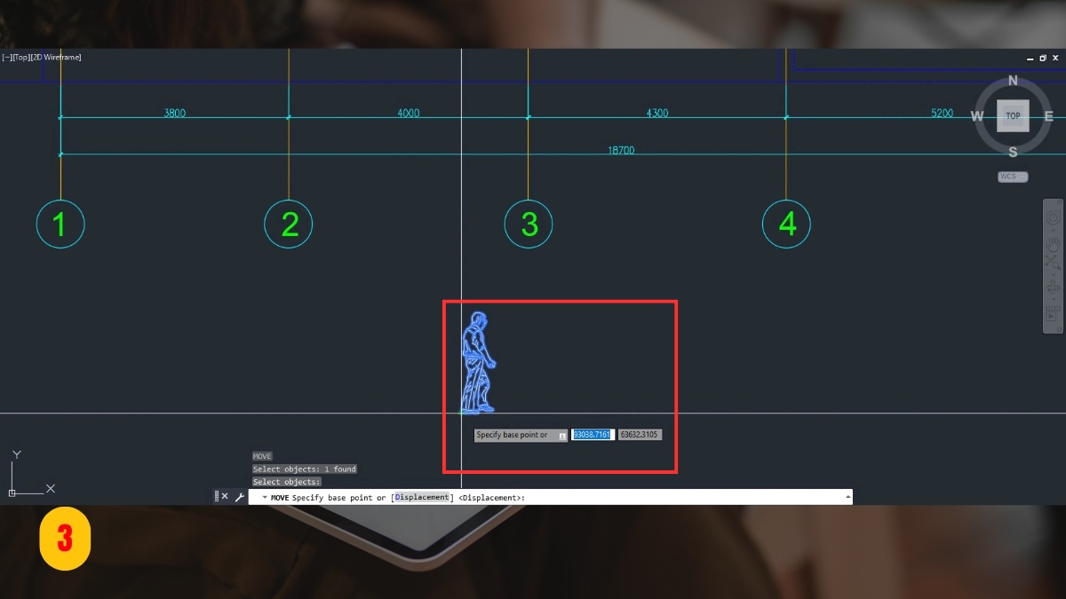 Cách sử dụng lệnh di chuyển trong CAD - bước 3