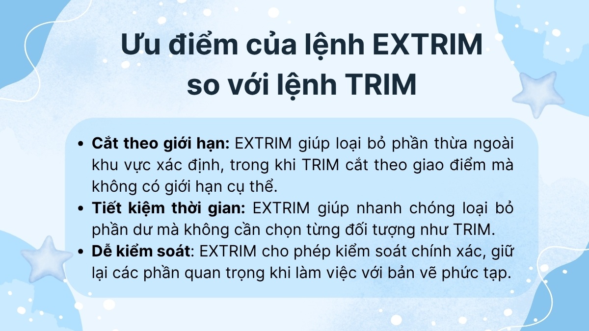 Ưu điểm của lệnh EXTRIM trong CAD so với lệnh TRIM
