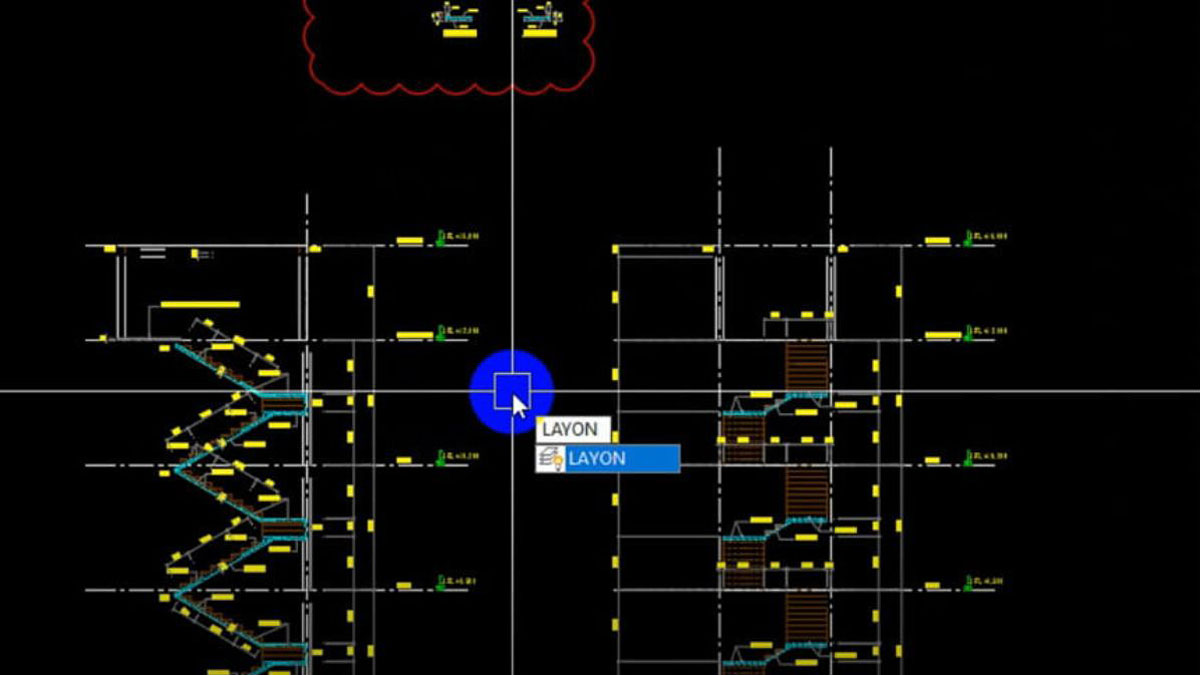Cách dùng lệnh Layiso ẩn hiện layer trong AutoCAD - bước 3