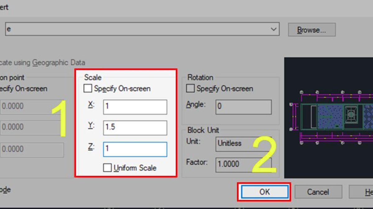 cách dùng lệnh Scale đối với Blocks bước 2
