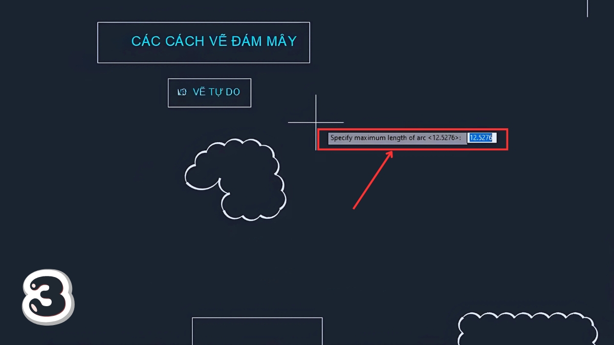 Dùng lệnh REVCLOUD vẽ đám mây trong CAD bước 3