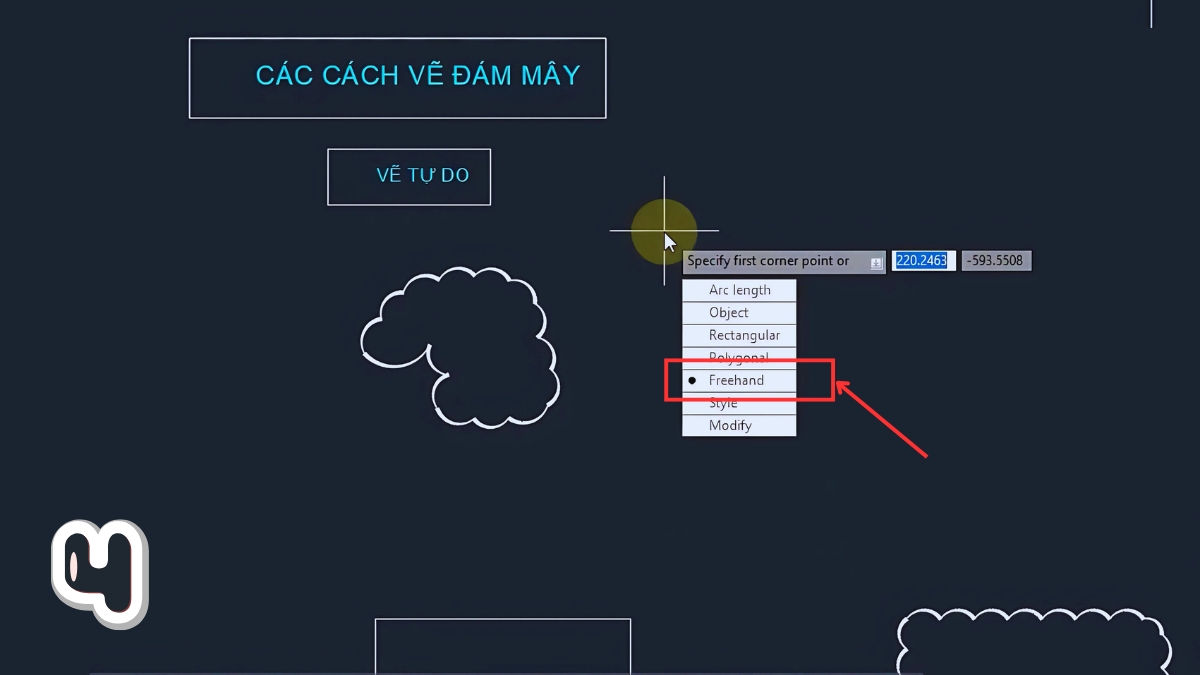Dùng lệnh REVCLOUD vẽ đám mây trong CAD bước 4