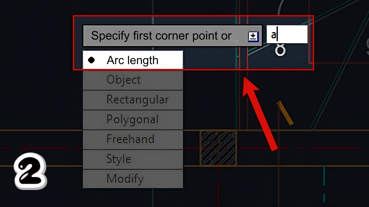Hướng dẫn cách dùng lệnh vẽ đám mây trong CAD từ 1 reactag bước 2