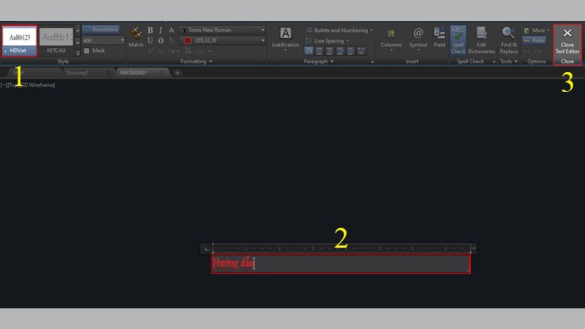 Hướng dẫn cách dùng lệnh viết chữ trong CAD - bước 2