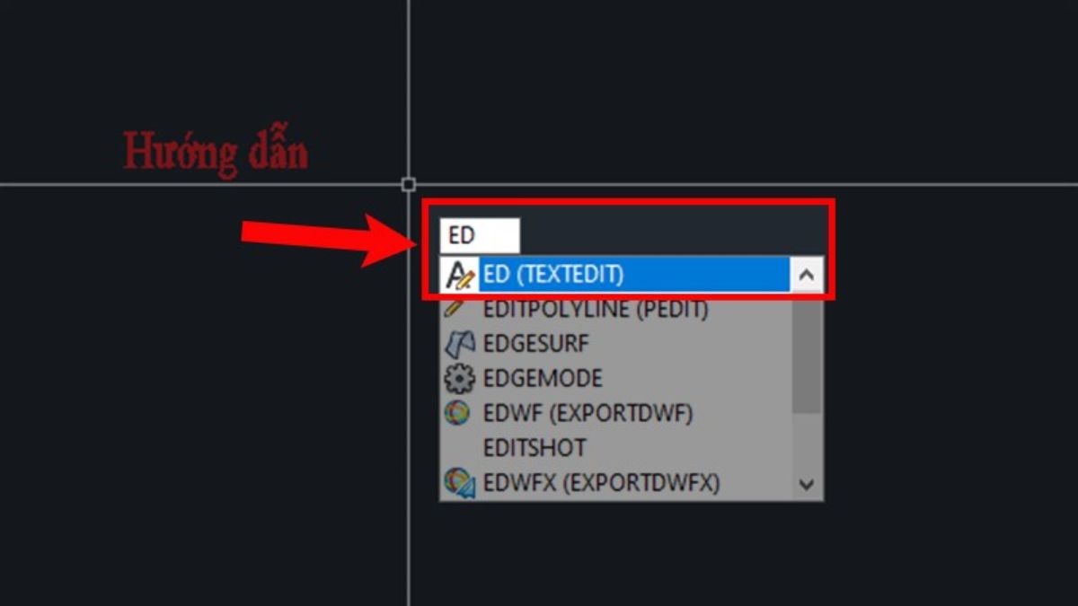 Hướng dẫn cách chỉnh sửa chữ trong CAD bước 1