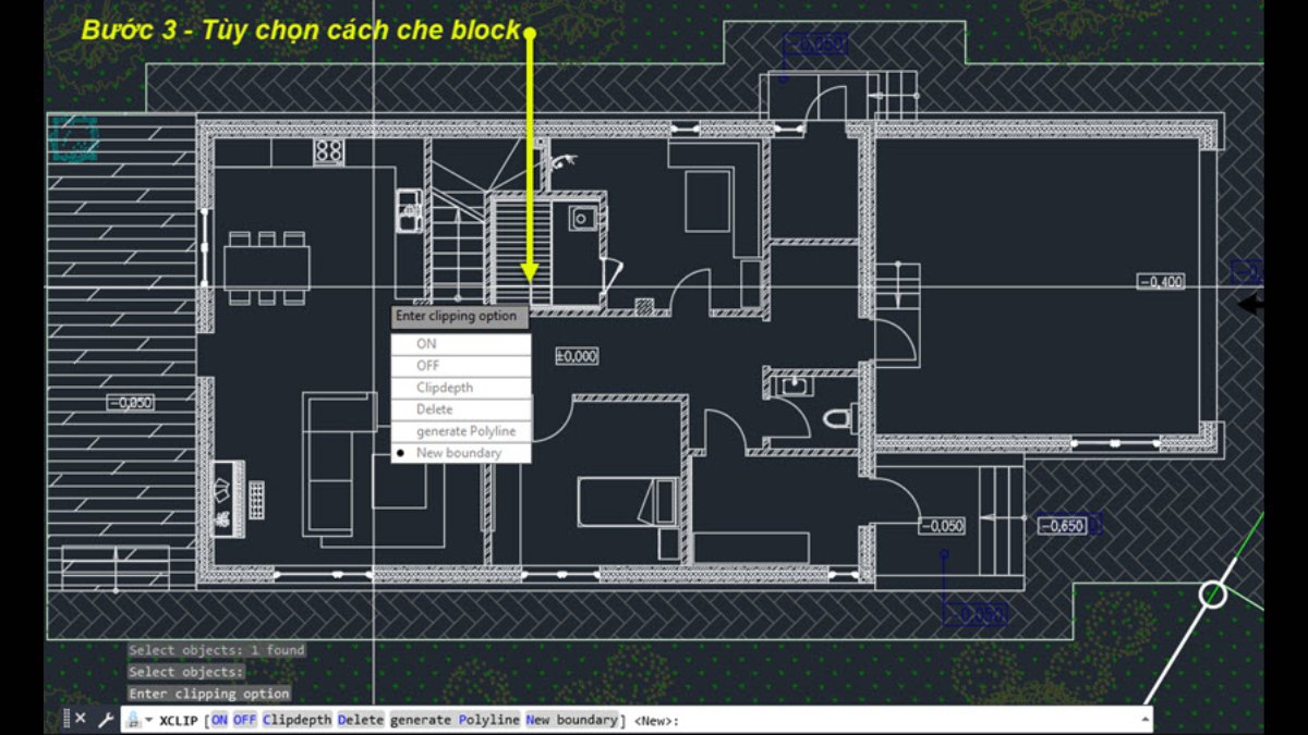 Hướng dẫn cách sử dụng lệnh XCLIP trong CAD - bước 3
