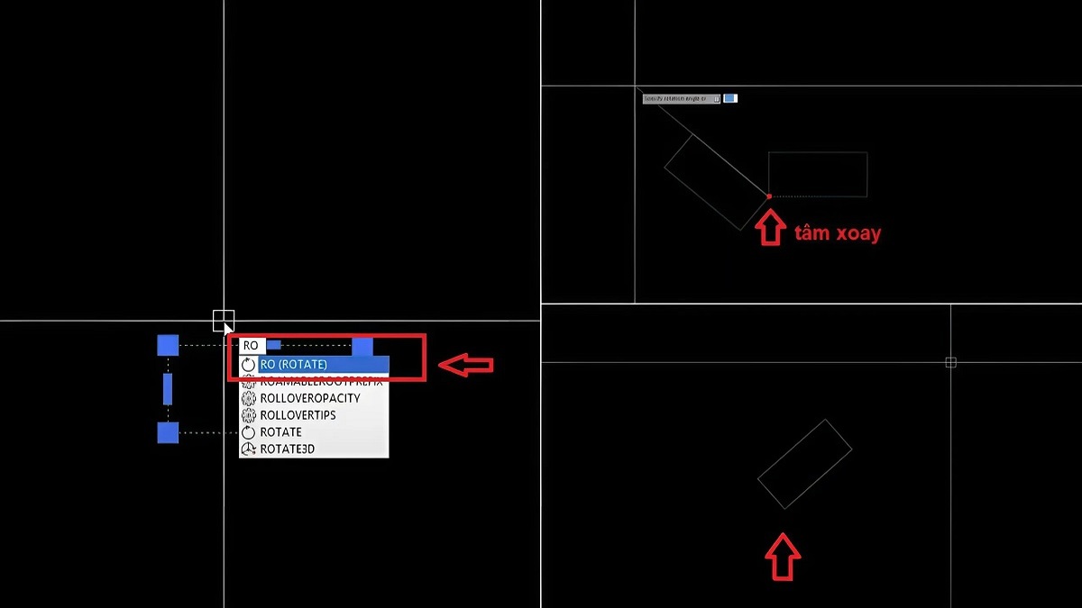 Dùng chuột để xoay đối tượng trong CAD