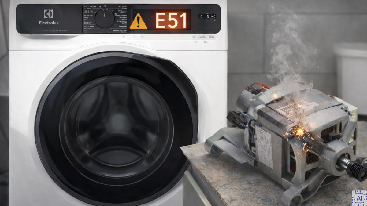 Nguyên nhân gây lỗi E51 máy giặt Electrolux - hỏng motor máy giặt