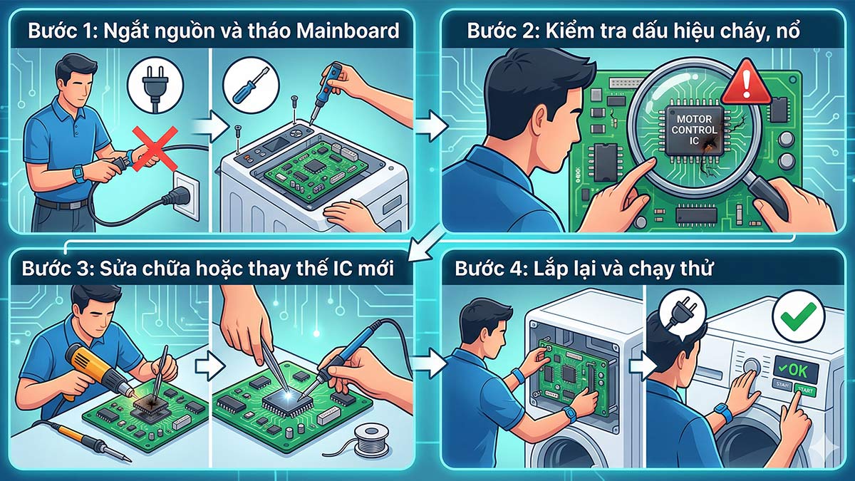 Xử lý IC điều khiển động cơ trên Mainboard