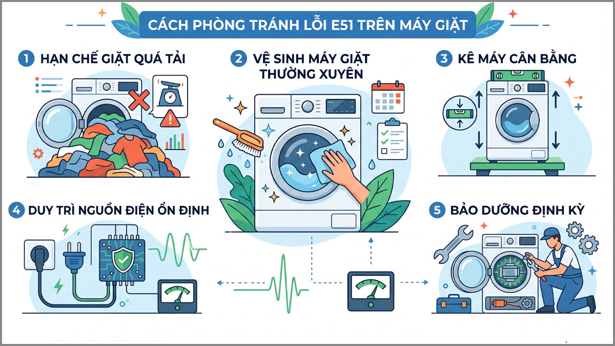 Cách phòng tránh lỗi E51 trong quá trình sử dụng
