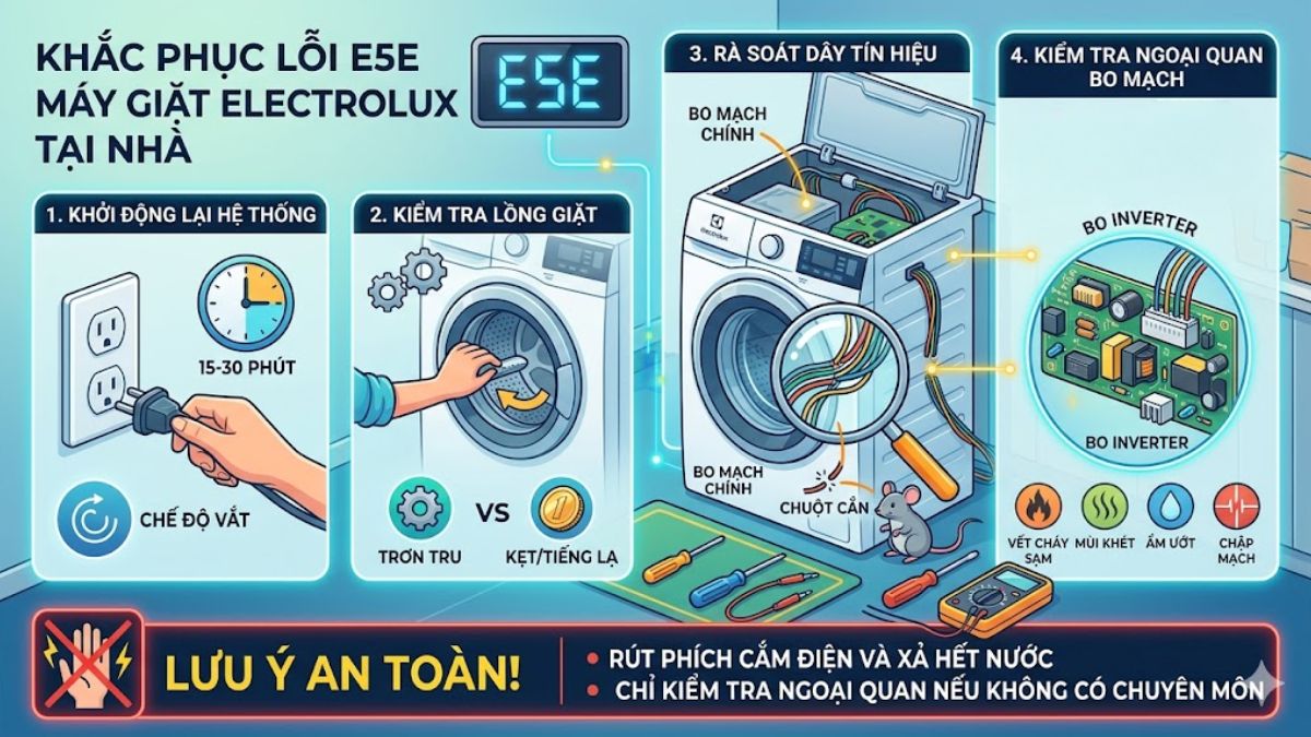 Hướng dẫn kiểm tra lỗi E5E tại nhà