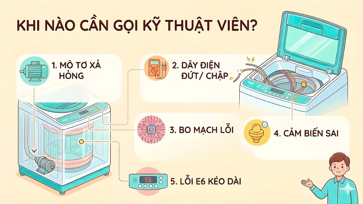 Trường hợp cần kỹ thuật viên
