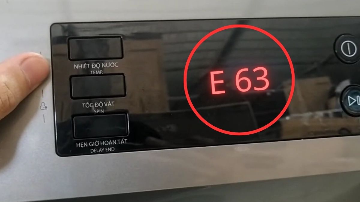 Dấu hiệu nhận biết lỗi E63 máy giặt Toshiba