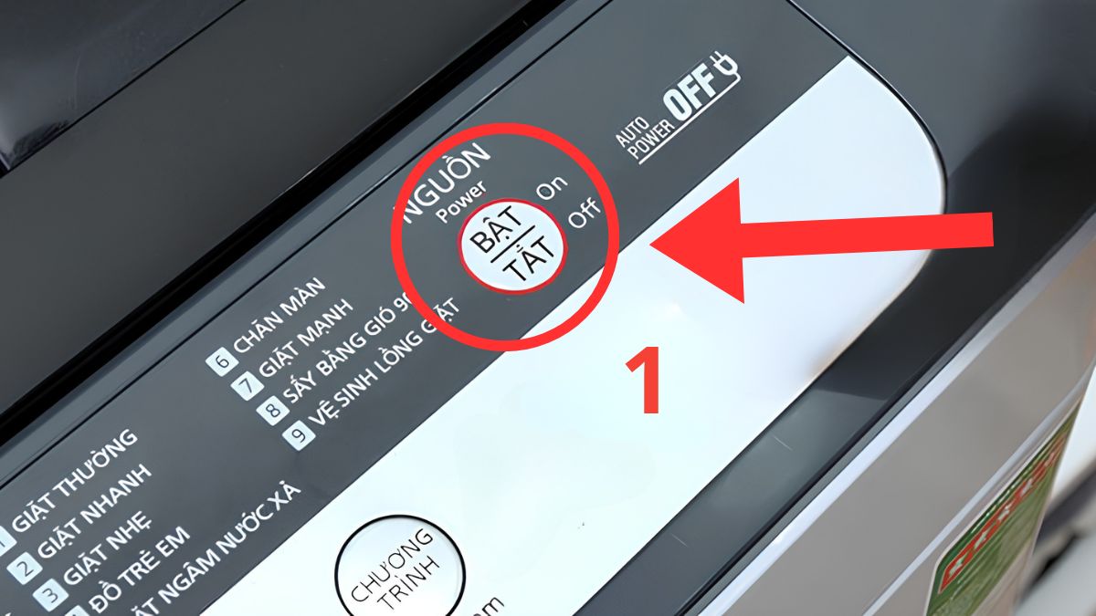 Cách khắc phục lỗi E63 máy giặt Toshiba bằng cách reset máy bước 1
