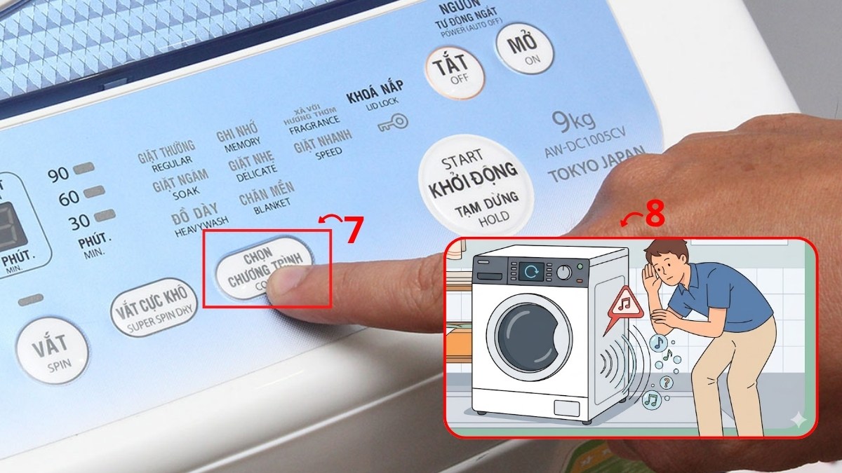 Hướng dẫn kiểm tra lỗi E64 máy giặt Toshiba tại nhà bước 5