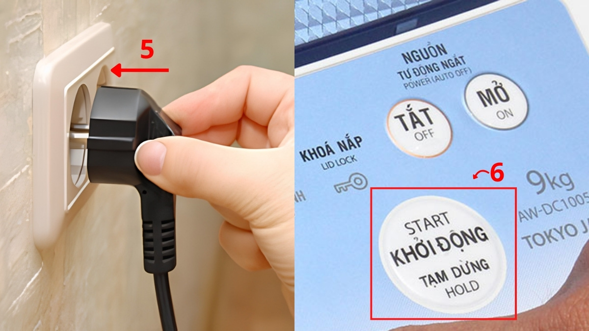 Hướng dẫn kiểm tra lỗi E64 máy giặt Toshiba tại nhà bước 4