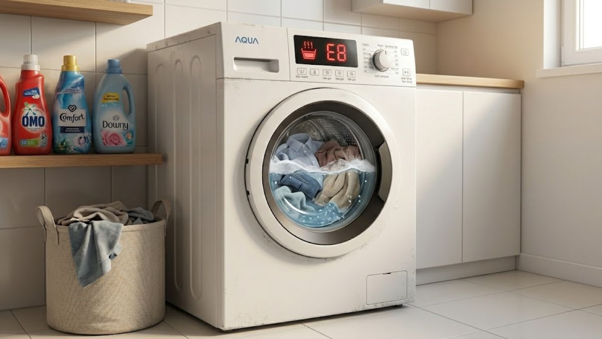 Lỗi E8 máy giặt Aqua là gì?