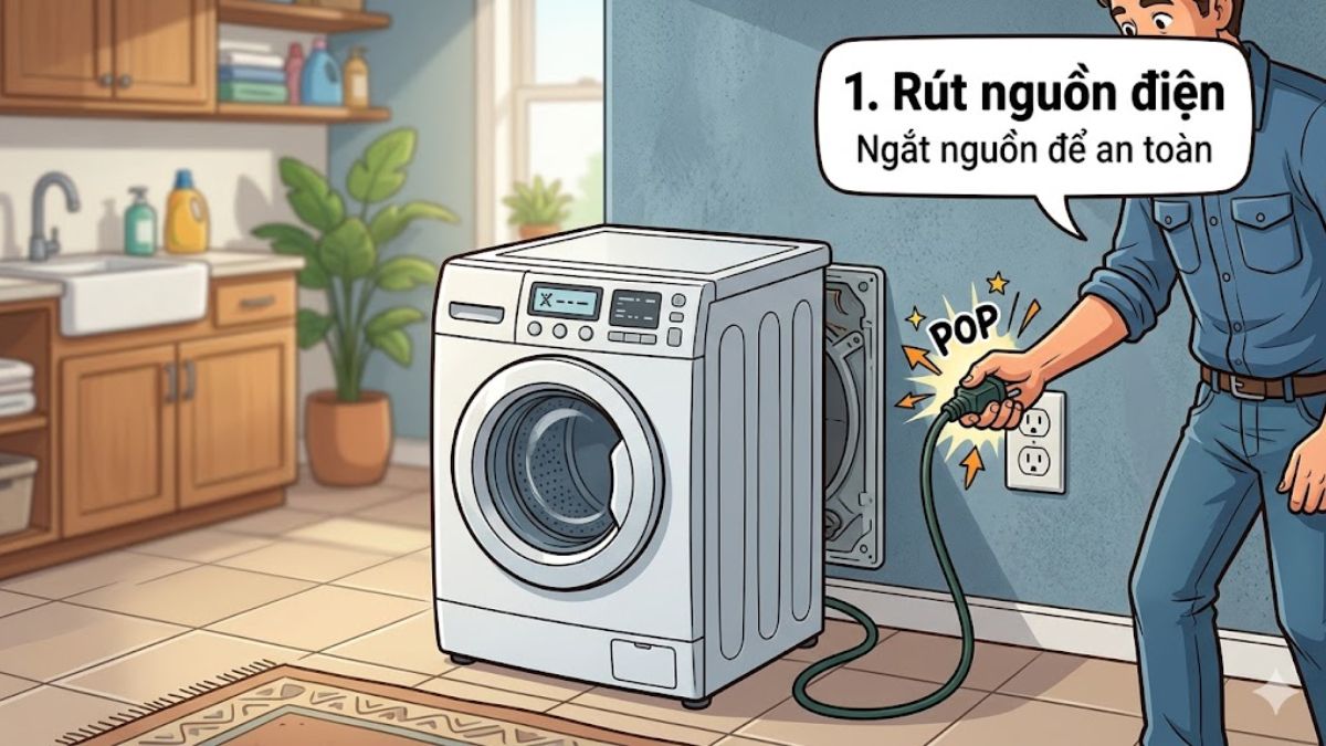 cách khắc phục mã lỗi máy giặt Electrolux E90 khi lỗi kết nối bước 1