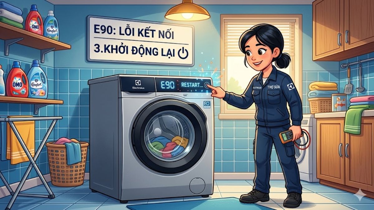 cách khắc phục mã lỗi máy giặt Electrolux E90 khi lỗi kết nối bước 3