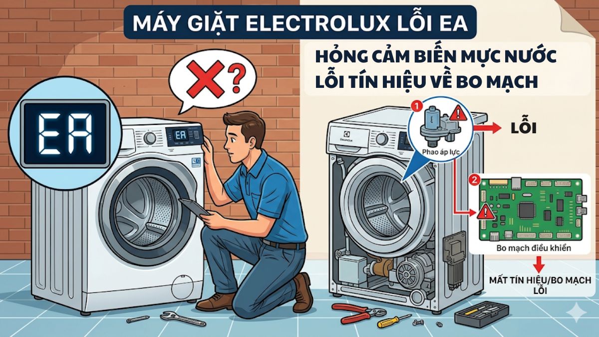 Lỗi EA máy giặt Electrolux là gì?