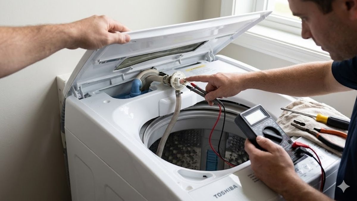 Cách kiểm tra và sửa lỗi ED máy giặt Toshiba - kiểm tra cảm biến nước