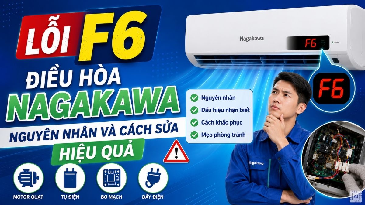 Lỗi F6 điều hòa Nagakawa: Nguyên nhân và cách sửa hiệu quả