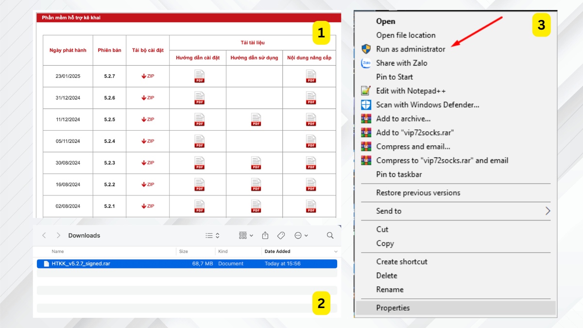 Cách khắc phục lỗi HTKK trên Win 10 bằng Run as administrator