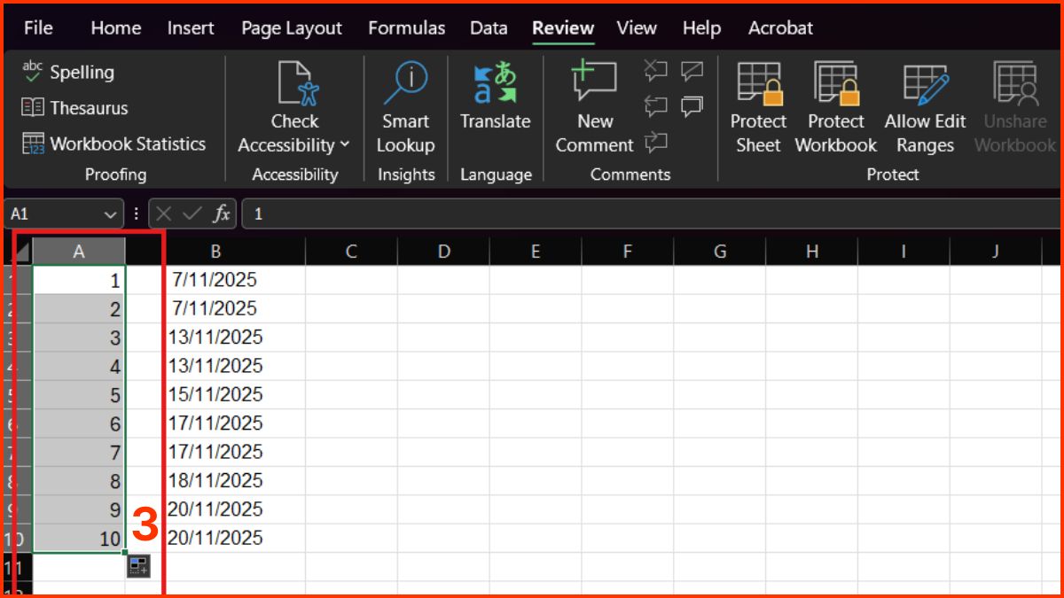 Cách kéo số thứ tự trong Excel bước 3