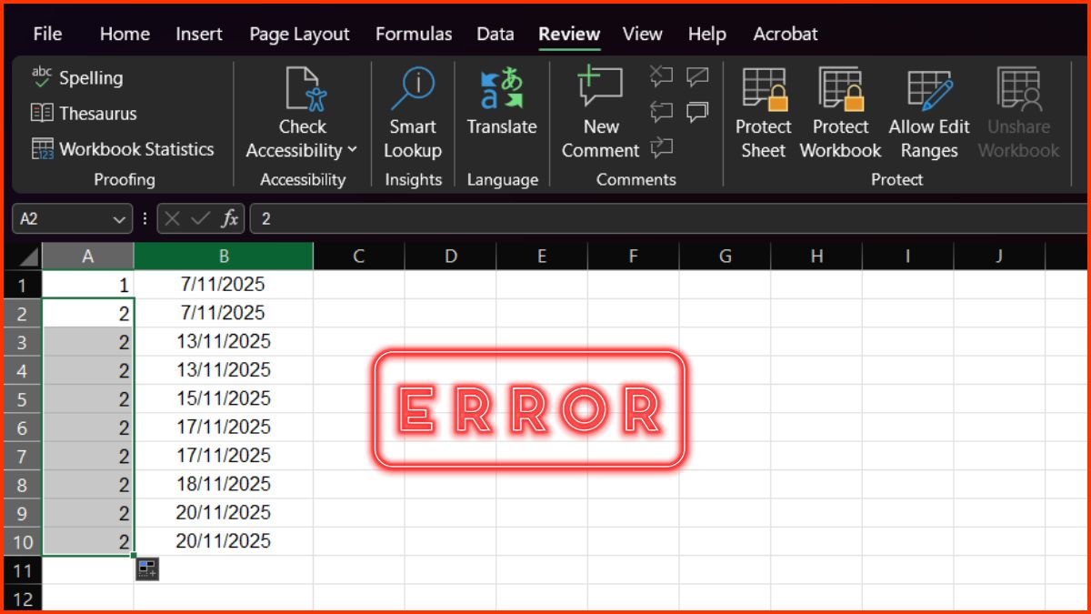 Mẹo tránh lỗi không kéo được số thứ tự trong tương lai