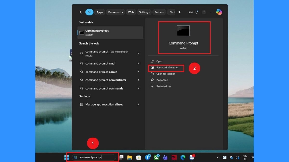 sửa lỗi No Internet Secured bằng refresh lại cấu hình IP bước 1