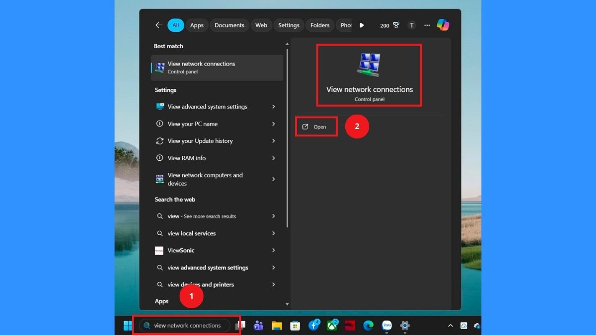 sửa lỗi No Internet Secured bằng kiểm tra lại các thuộc tính kết nối bước 1