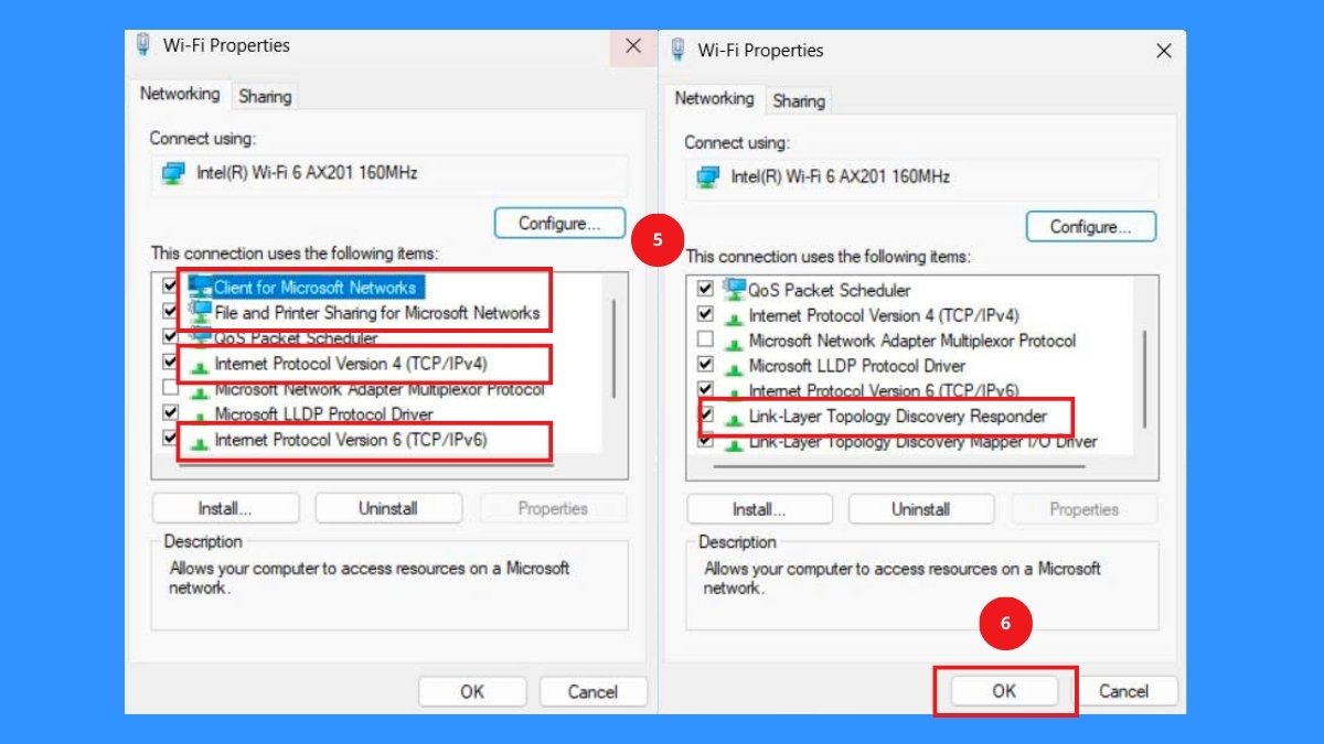 sửa lỗi No Internet Secured bằng kiểm tra lại các thuộc tính kết nối bước 3