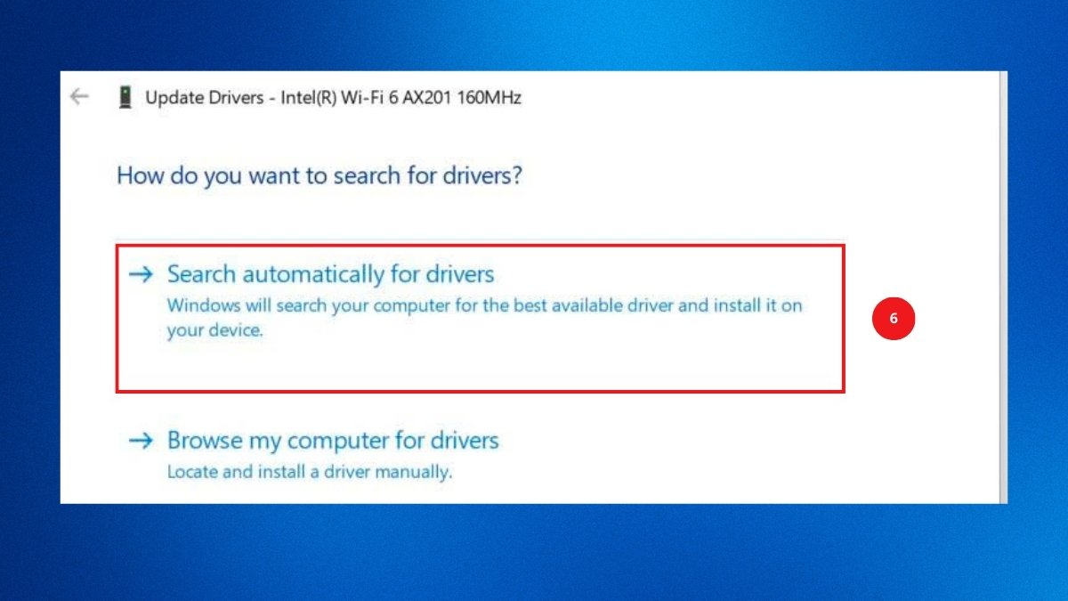 sửa lỗi No Internet Secured bằng cập nhật driver bước 3